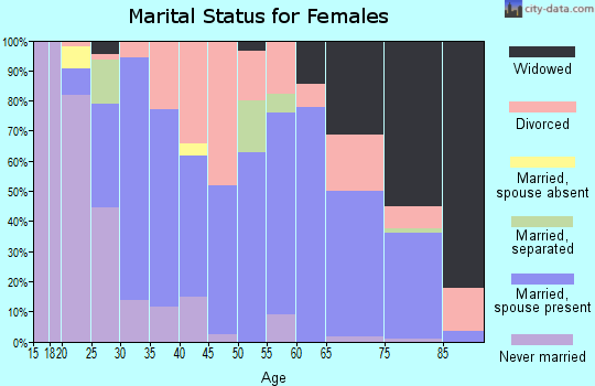 Zip code 65441 marital status for females