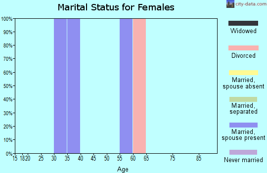Zip code 65461 marital status for females