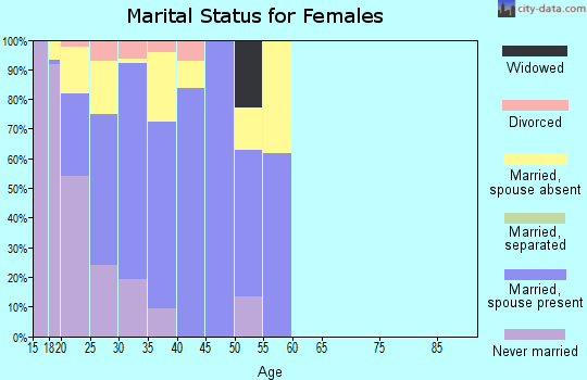 Zip code 65473 marital status for females