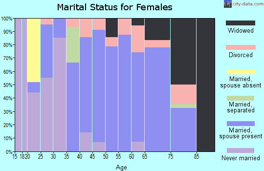 Zip code 65555 marital status for females