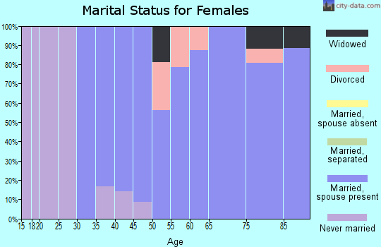 Zip code 65601 marital status for females