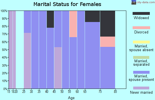 Zip code 65612 marital status for females