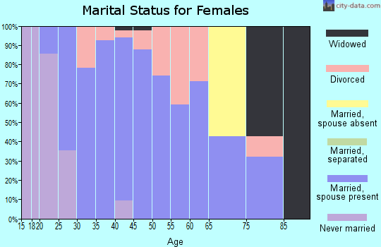 Zip code 67001 marital status for females