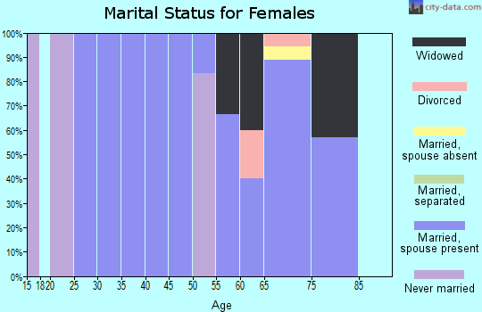 Zip code 67066 marital status for females