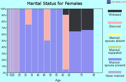 Zip code 67073 marital status for females