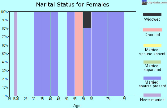 Zip code 67417 marital status for females