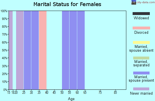 Zip code 68001 marital status for females