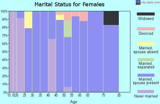 Zip code 68313 marital status for females