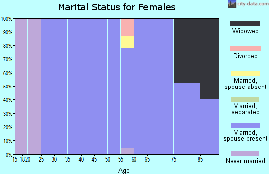 Zip code 68335 marital status for females