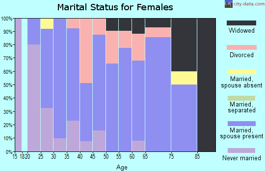 Zip code 68343 marital status for females
