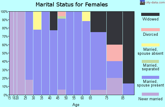 Zip code 68653 marital status for females