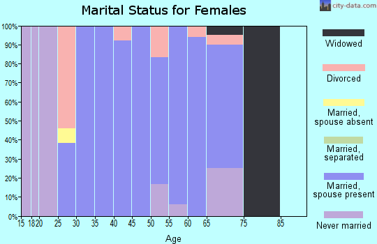 Zip code 68669 marital status for females