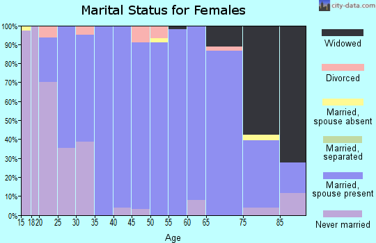 Zip code 68739 marital status for females