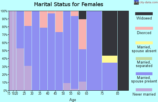 Zip code 68741 marital status for females