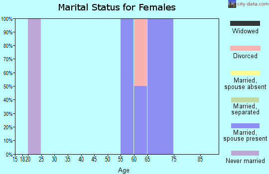 Zip code 69042 marital status for females