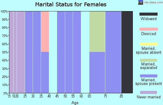 Zip code 69355 marital status for females