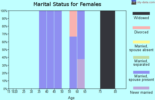 Zip code 70038 marital status for females