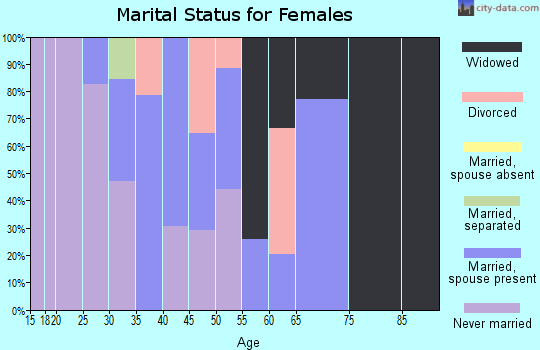 Zip code 70039 marital status for females
