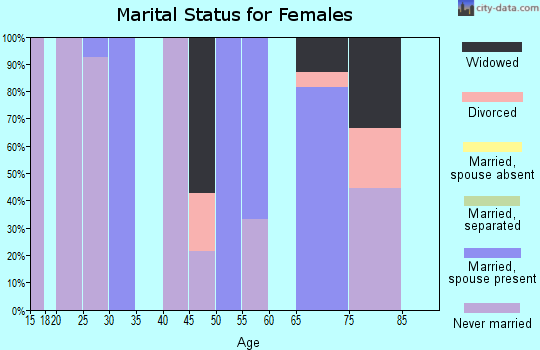 Zip code 70541 marital status for females
