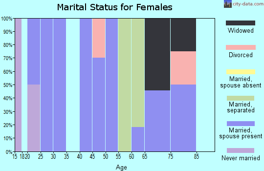 Zip code 70585 marital status for females