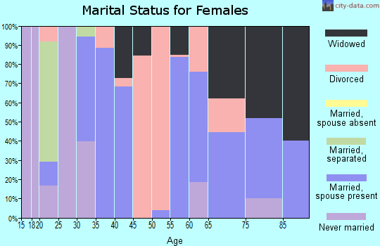 Zip code 71024 marital status for females