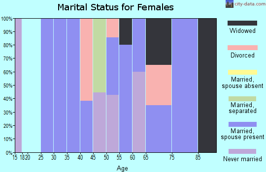 Zip code 71034 marital status for females