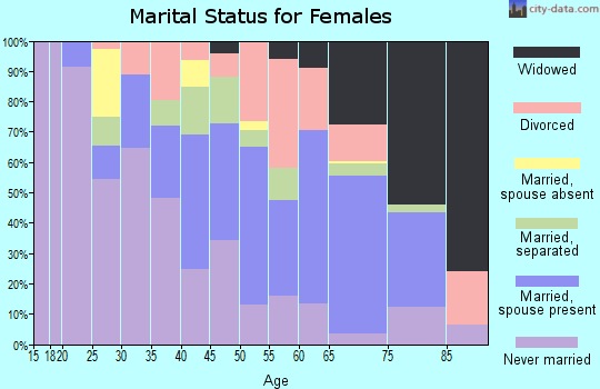 Zip code 71040 marital status for females
