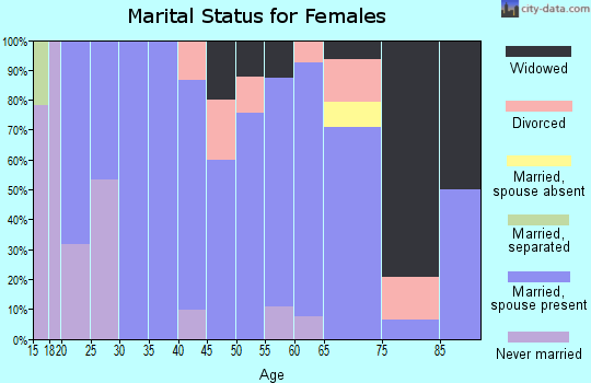 Zip code 72063 marital status for females