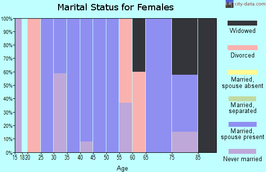 Zip code 72080 marital status for females