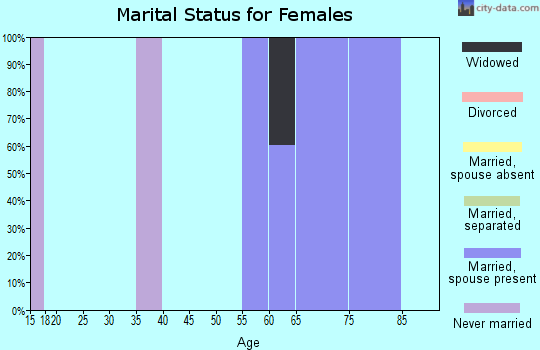 Zip code 72520 marital status for females