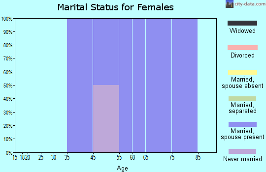 Zip code 72525 marital status for females