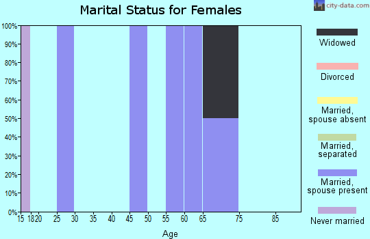 Zip code 72623 marital status for females