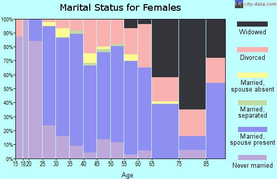 Zip code 72704 marital status for females
