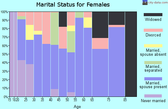 Zip code 72840 marital status for females