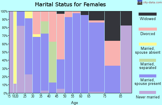 Zip code 72843 marital status for females