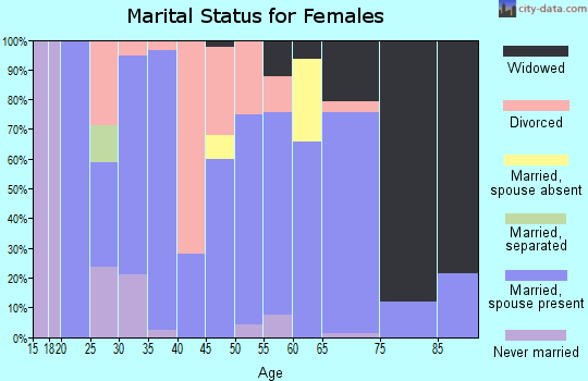 Zip code 73061 marital status for females