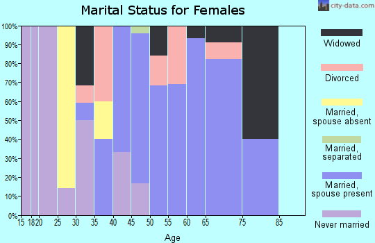 Zip code 73063 marital status for females
