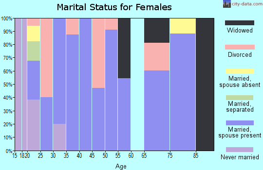 Zip code 73073 marital status for females