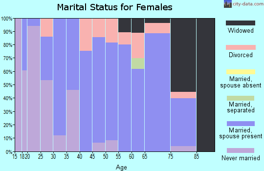 Zip code 73131 marital status for females