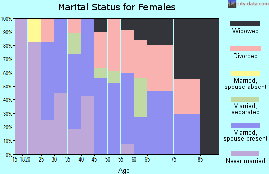 Zip code 73141 marital status for females