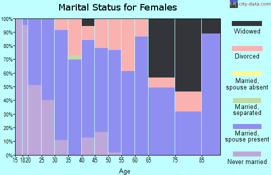 Zip code 73433 marital status for females