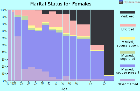 Zip code 73533 marital status for females