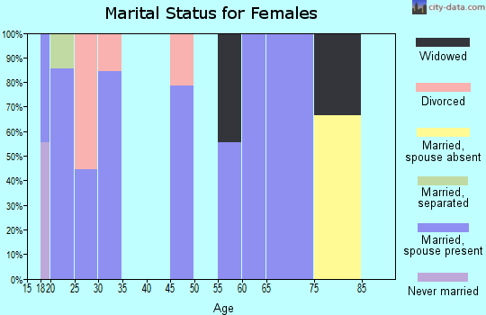 Zip code 73544 marital status for females