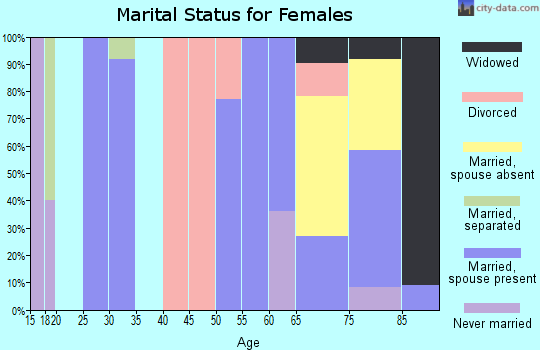 Zip code 73660 marital status for females