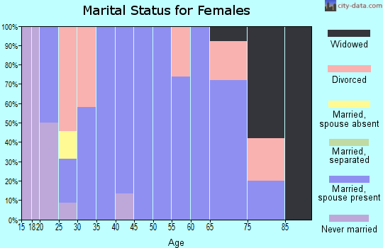 Zip code 73741 marital status for females