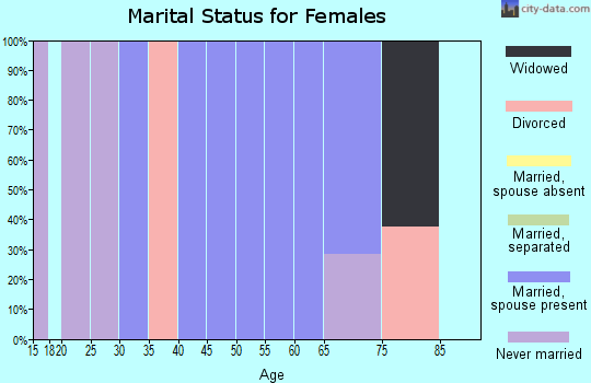 Zip code 73758 marital status for females