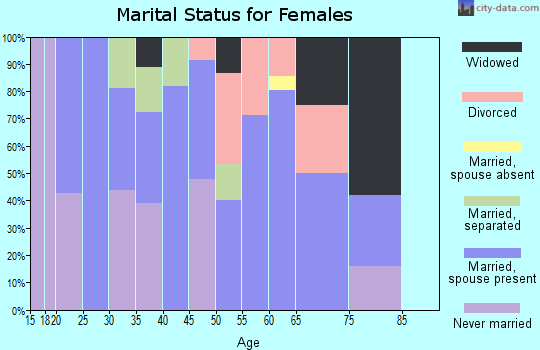 Zip code 74945 marital status for females