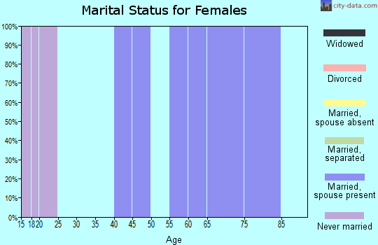 Zip code 76077 marital status for females