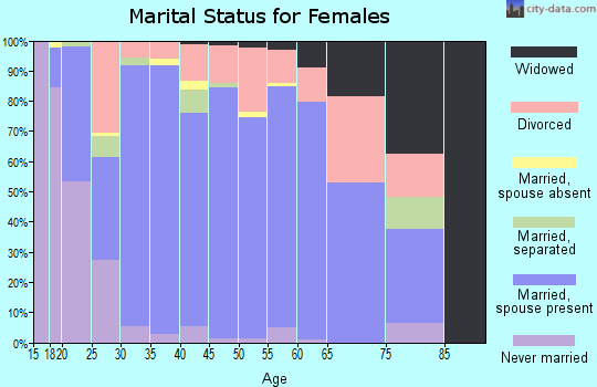 Zip code 76078 marital status for females