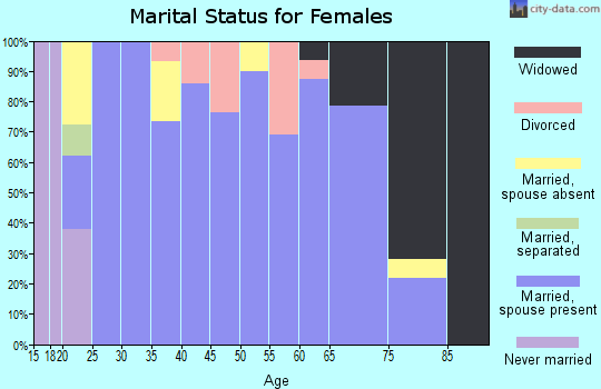 Zip code 76389 marital status for females